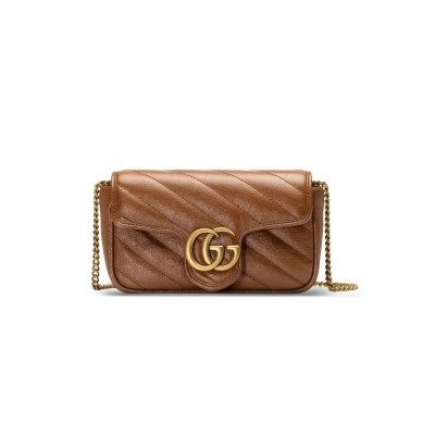 GUCCI GG MARMONT MATELASSÉ SUPER MINI BAG ‎476433 (16.5*10*4.5cm）